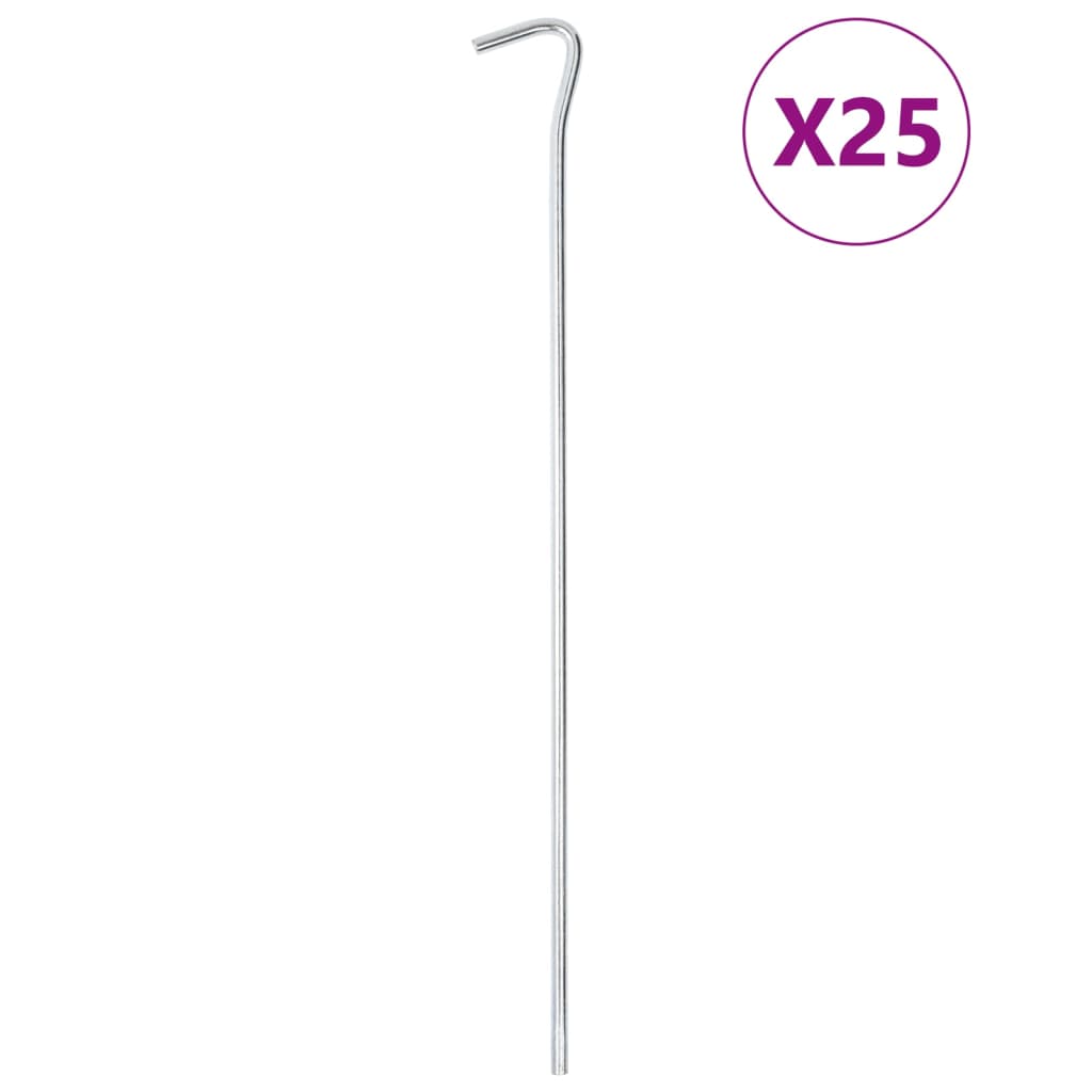 teltpløkker 25 stk. 30 cm Ø7 mm galvaniseret stål