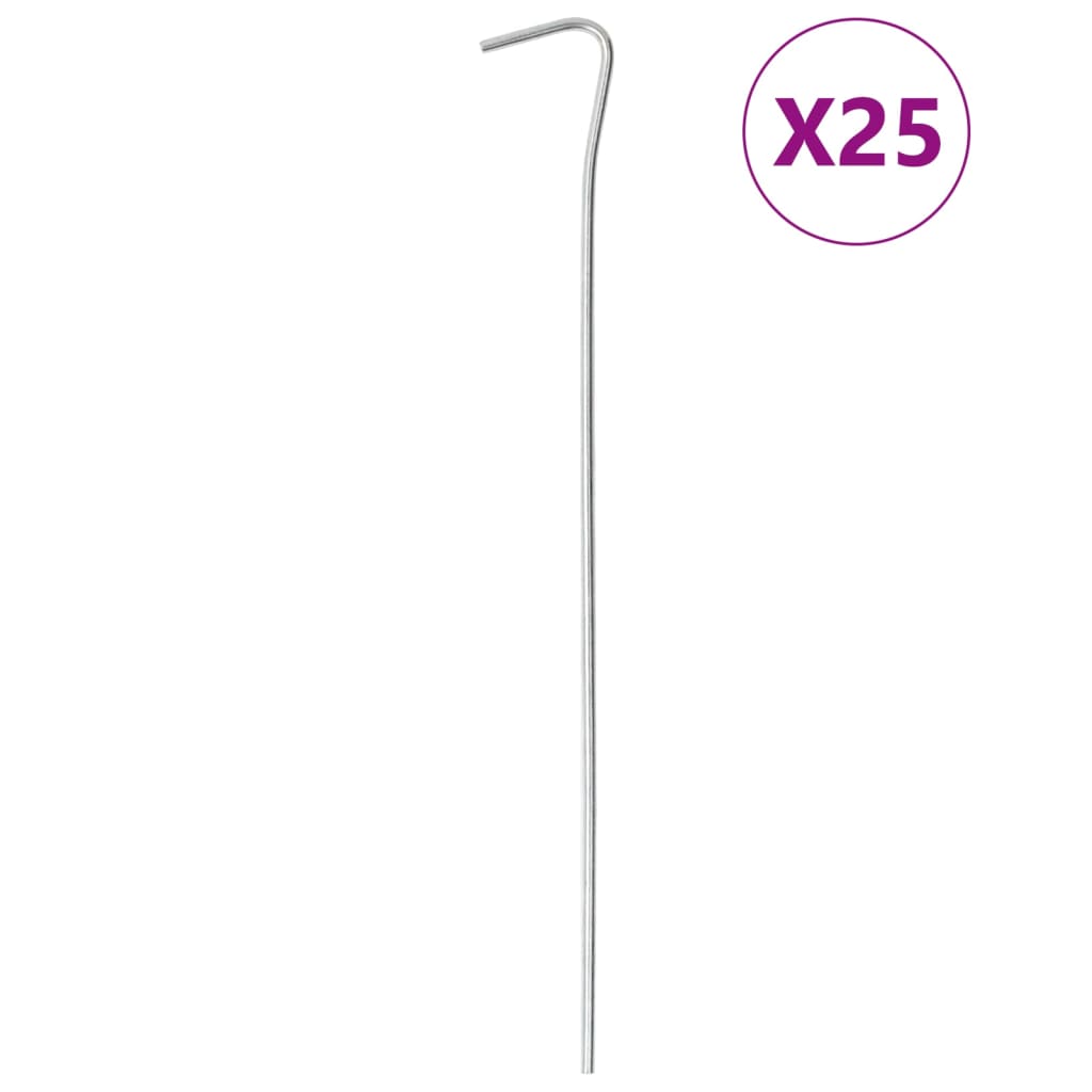 teltpløkker 25 stk. 23 cm Ø3 mm galvaniseret stål