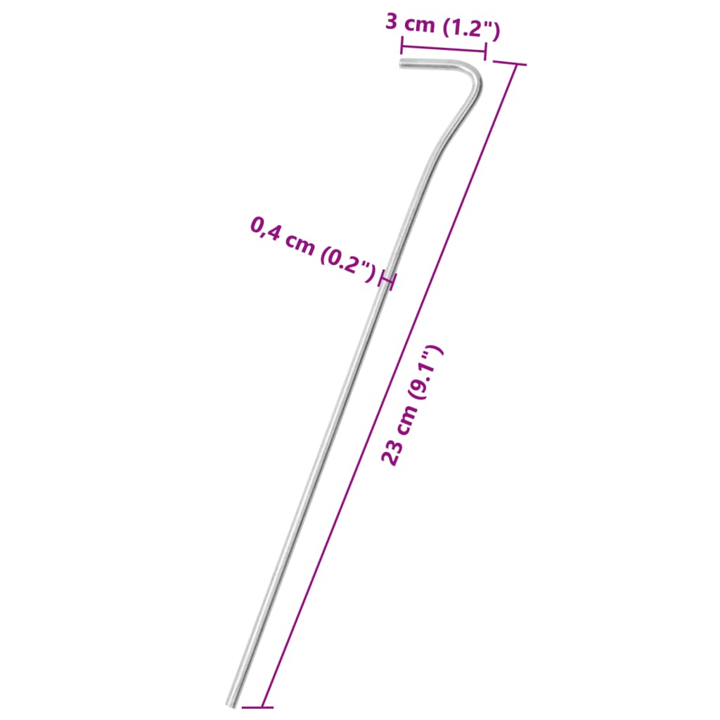 teltpløkker 25 stk. 23 cm Ø4 mm galvaniseret stål