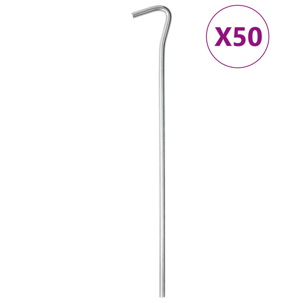 teltpløkker 50 stk. 23 cm Ø5 mm galvaniseret stål