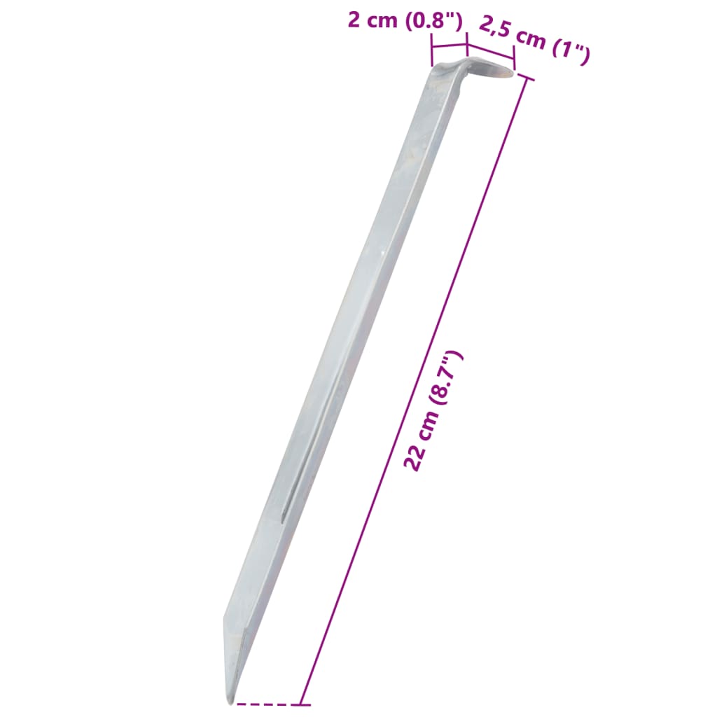 teltpløkker 24 stk. 22 cm Ø20 mm galvaniseret stål