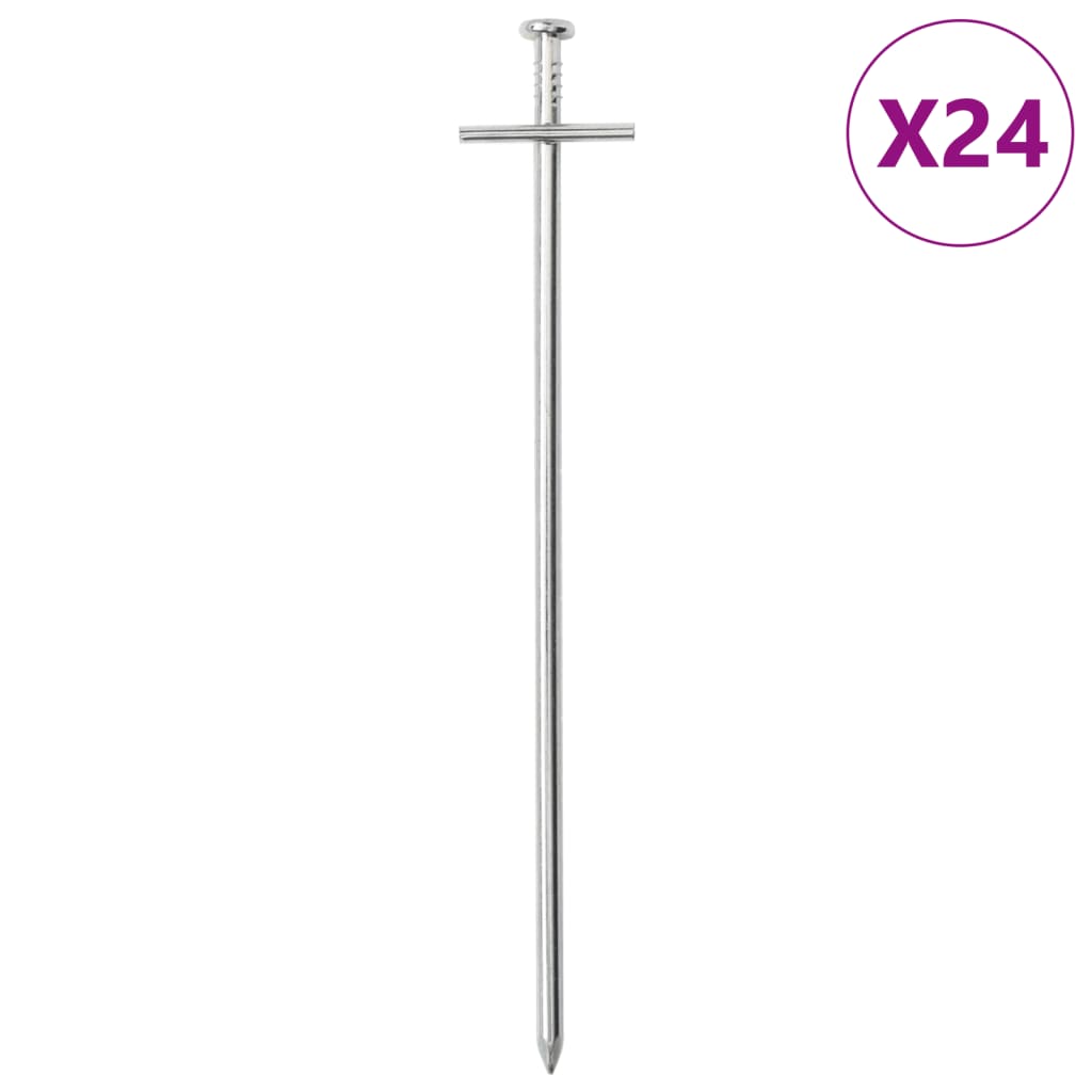 teltpløkker 24 stk. 23 cm Ø6 mm galvaniseret stål