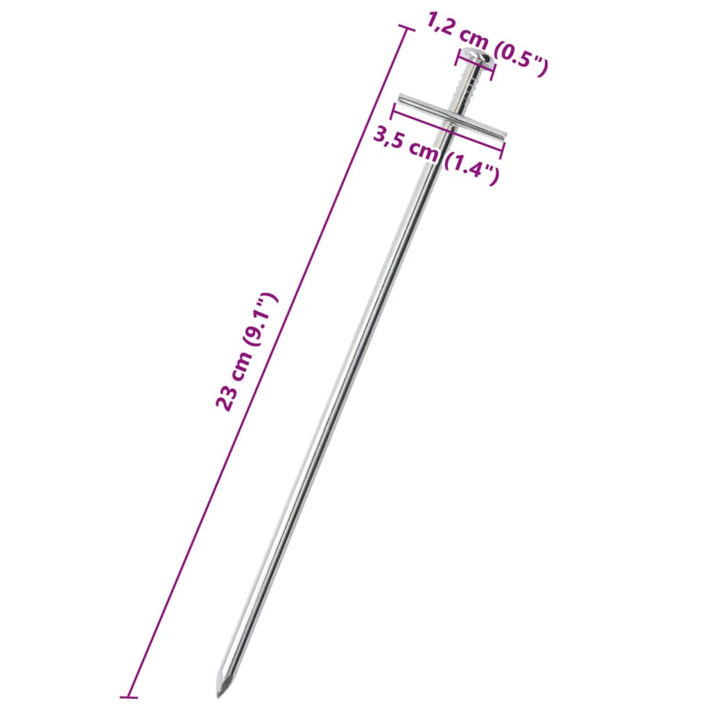 teltpløkker 24 stk. 23 cm Ø6 mm galvaniseret stål