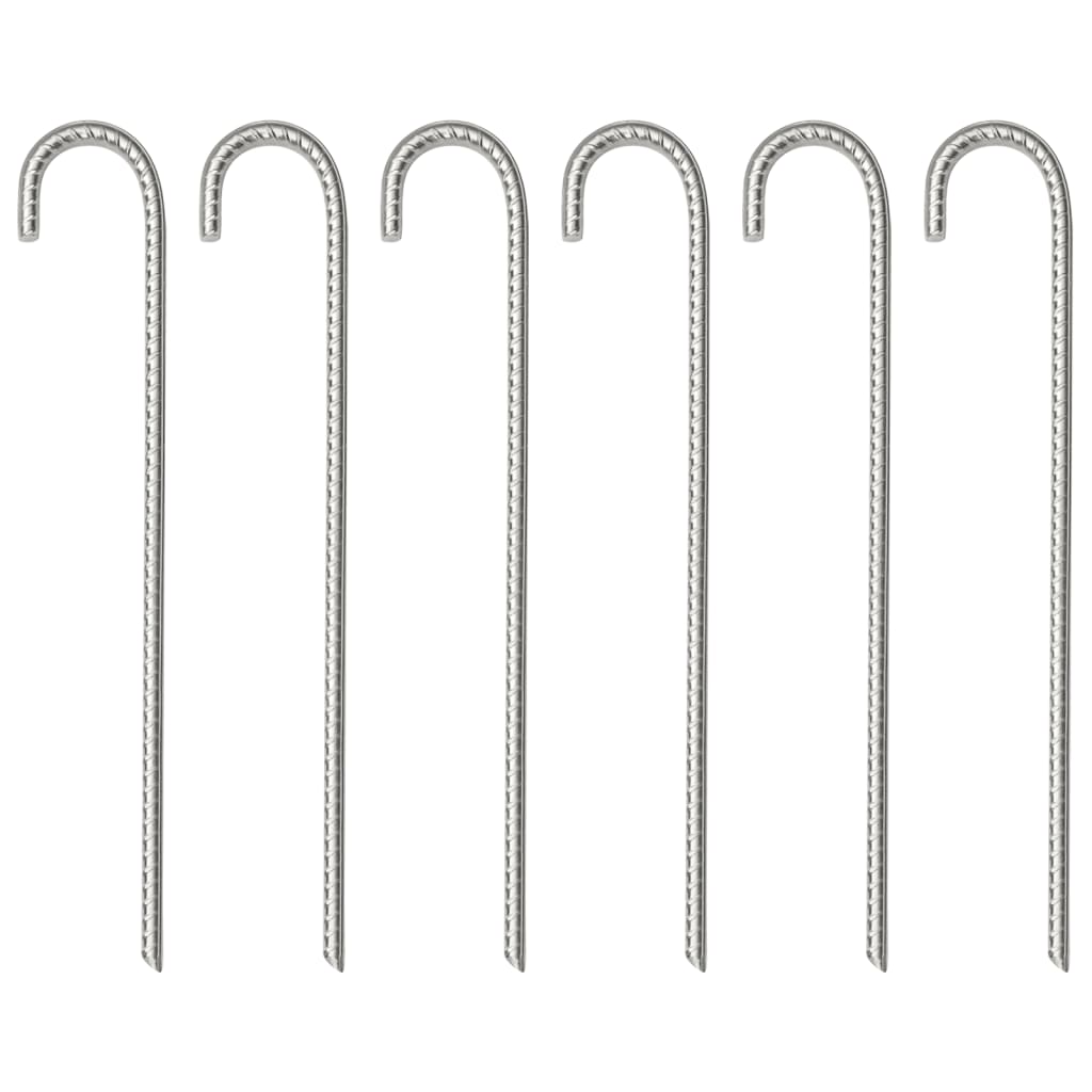 teltpløkker 6 stk. 37 cm Ø10 mm galvaniseret stål