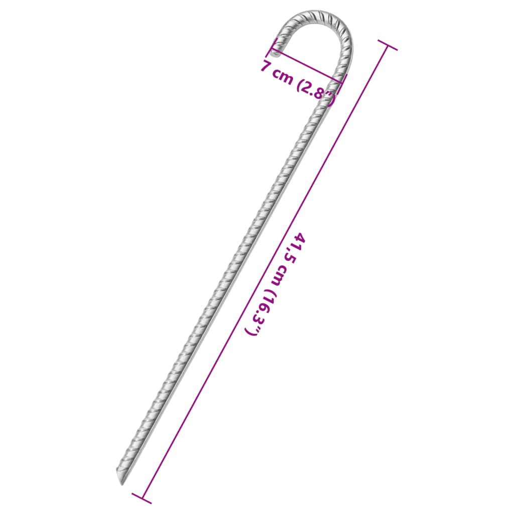 teltpløkker 12 stk. 41,5 cm Ø12 mm galvaniseret stål