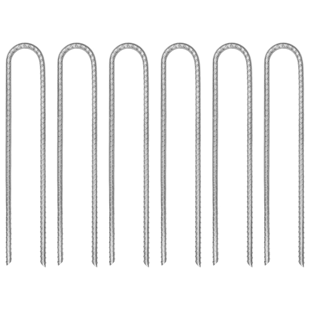 teltpløkker 6 stk. U-form 30 cm Ø8,5 mm galvaniseret stål