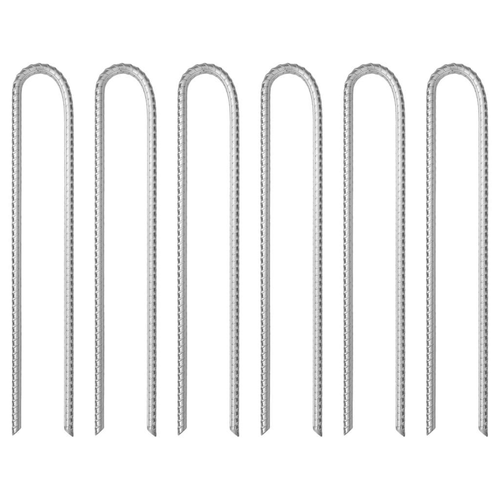 teltpløkker 6 stk. U-form 37 cm Ø11,3 mm galvaniseret stål