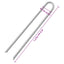 teltpløkker 6 stk. U-form 41,5 cm Ø13 mm galvaniseret stål