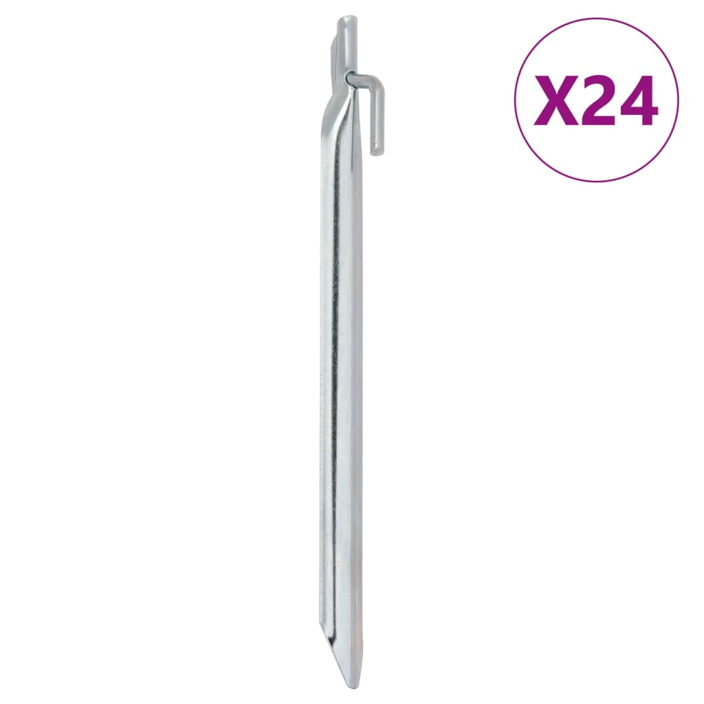teltpløkker 24 stk. V-facon 25 cm Ø20 mm galvaniseret stål