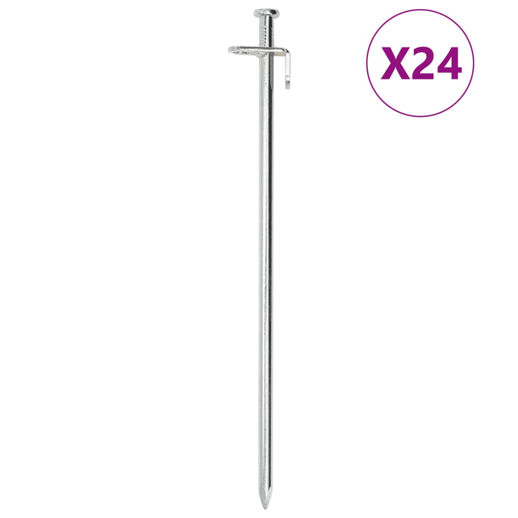 teltpløkker 24 stk. 30 cm 8 mm galvaniseret stål