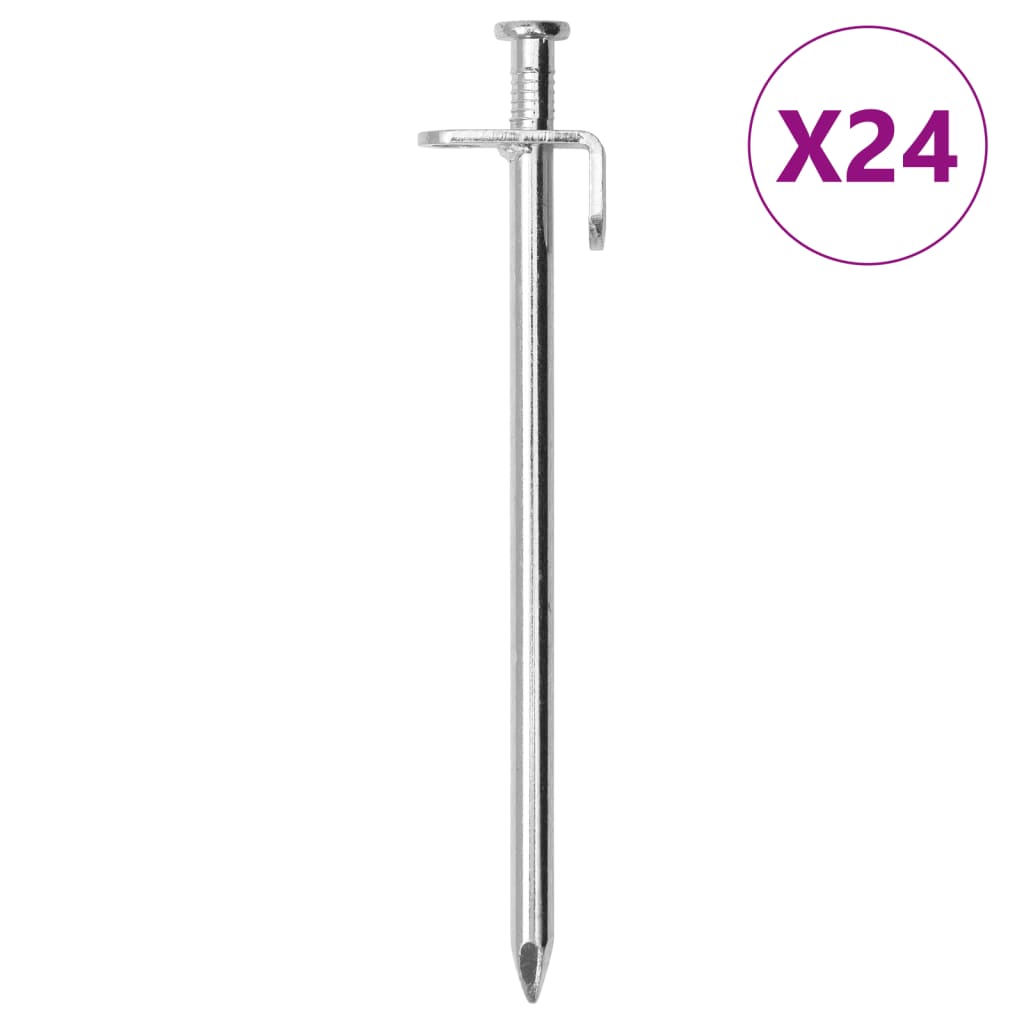 teltpløkker 24 stk. 19,5 cm 8 mm galvaniseret stål