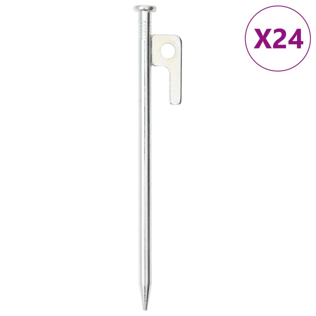 teltpløkker 24 stk. 20 cm 9 mm galvaniseret stål