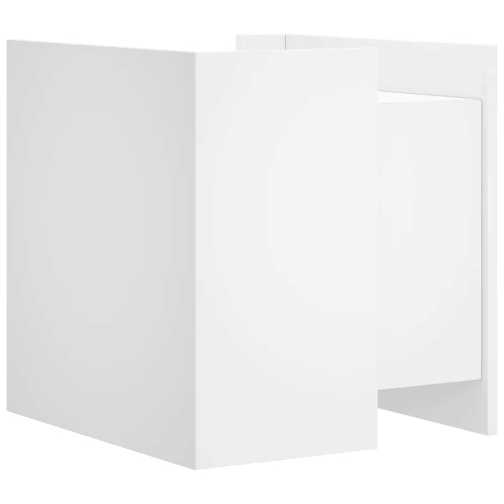sengebord 45x50x50 cm konstrueret træ hvid