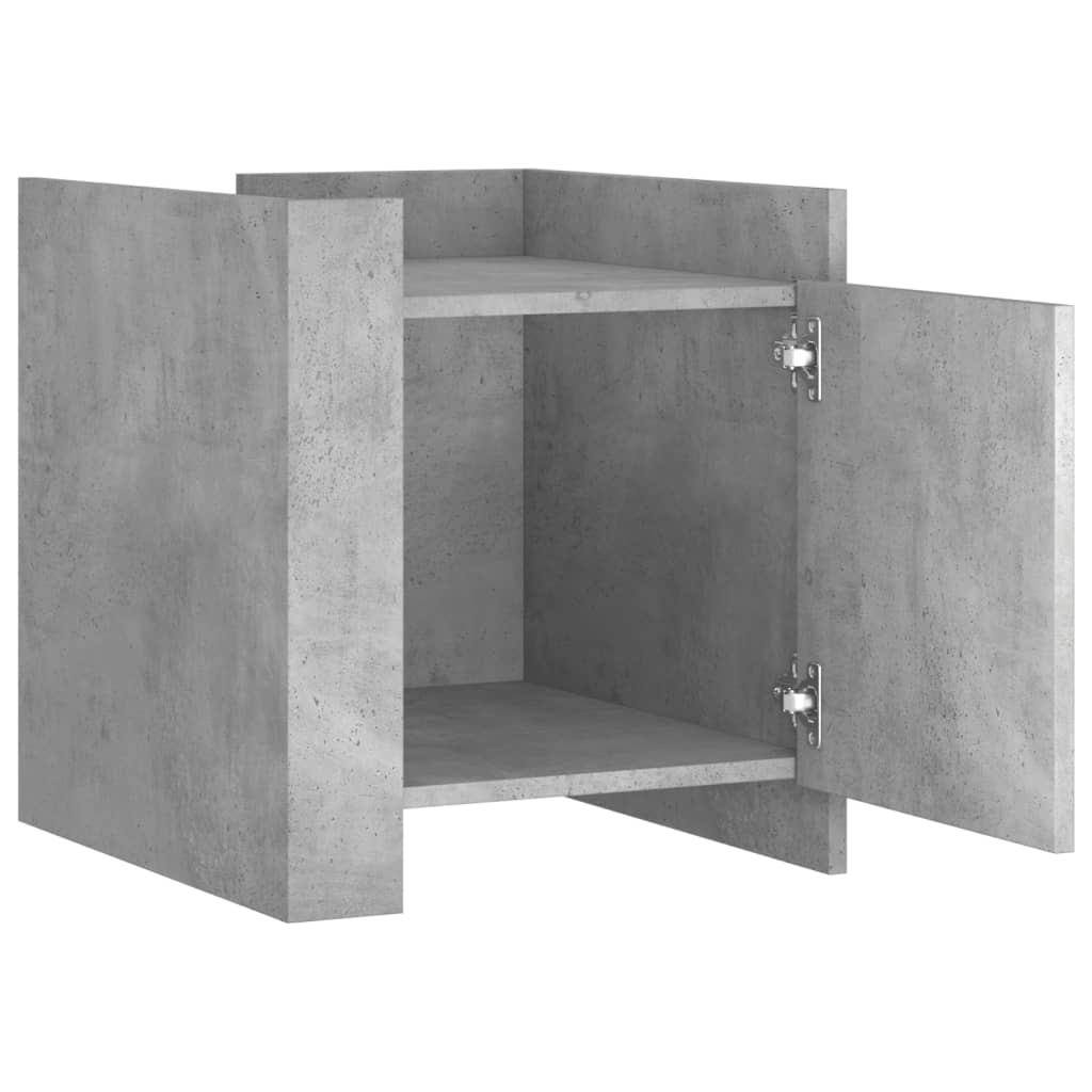 sengebord 45x50x50 cm konstrueret træ betongrå