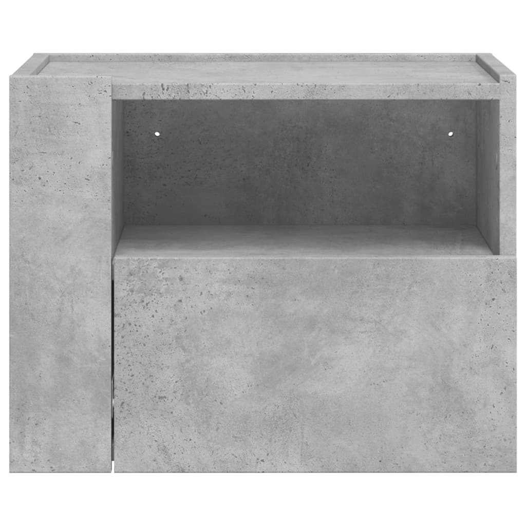 væghængt sengebord 45x30x35 cm betongrå