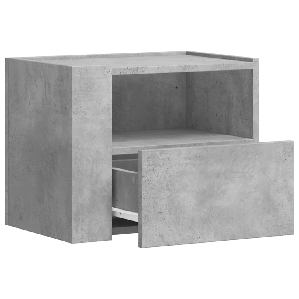 væghængt sengebord 45x30x35 cm betongrå