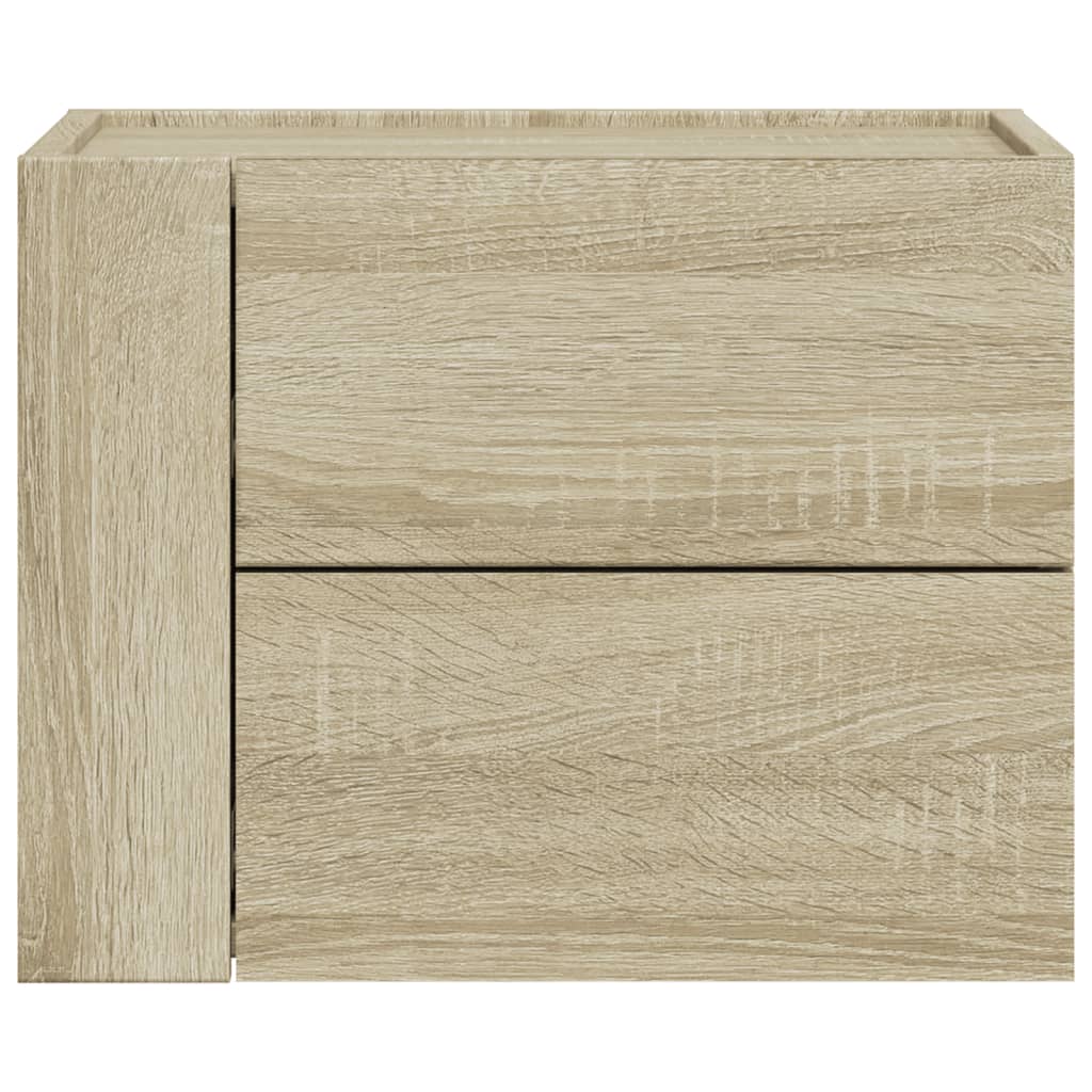 væghængt sengebord 45x30x35 cm sonoma-eg