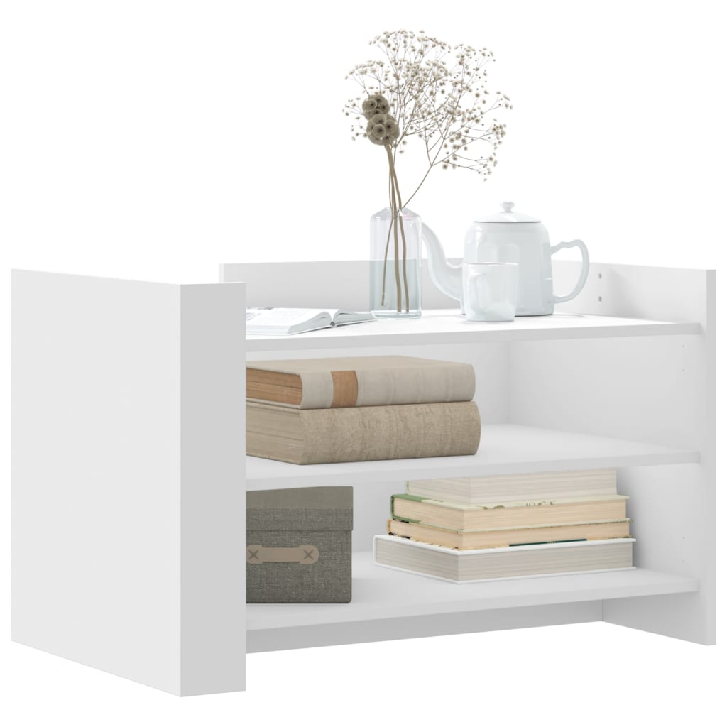 sofabord 80x50x50 cm konstrueret træ hvid