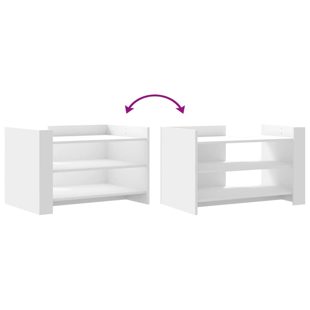 sofabord 80x50x50 cm konstrueret træ hvid