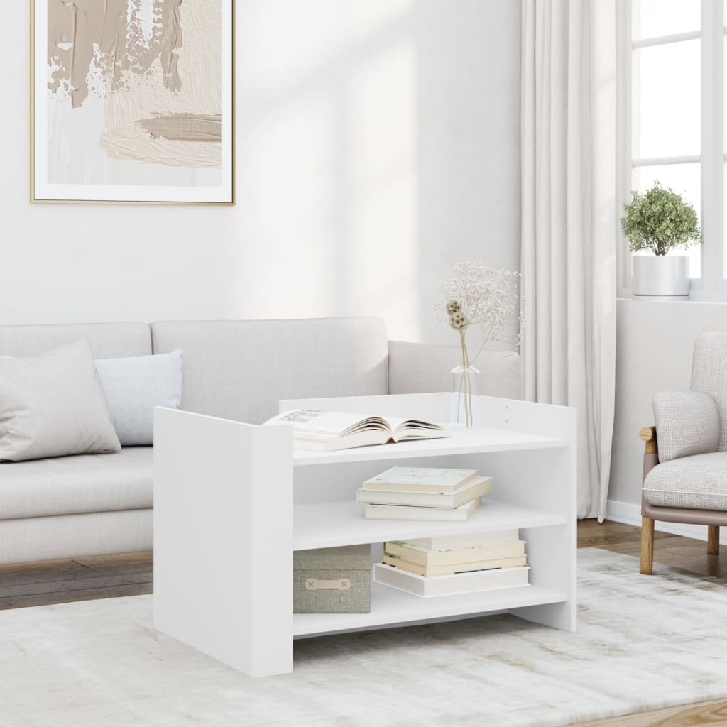 sofabord 80x50x50 cm konstrueret træ hvid
