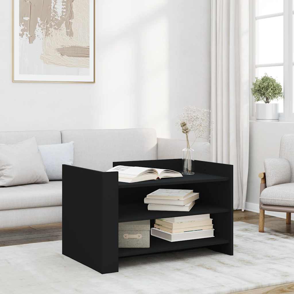 sofabord 80x50x50 cm konstrueret træ sort