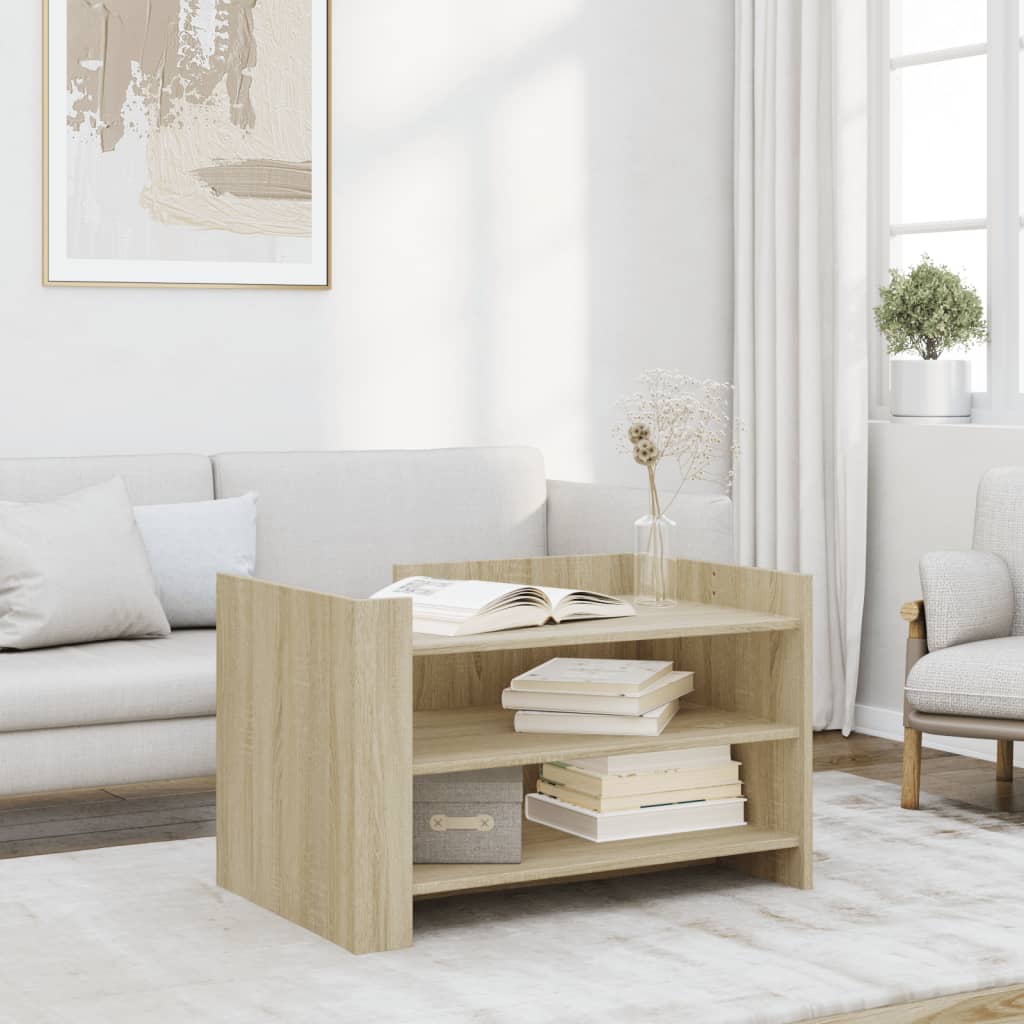 sofabord 80x50x50 cm konstrueret træ sonoma-eg
