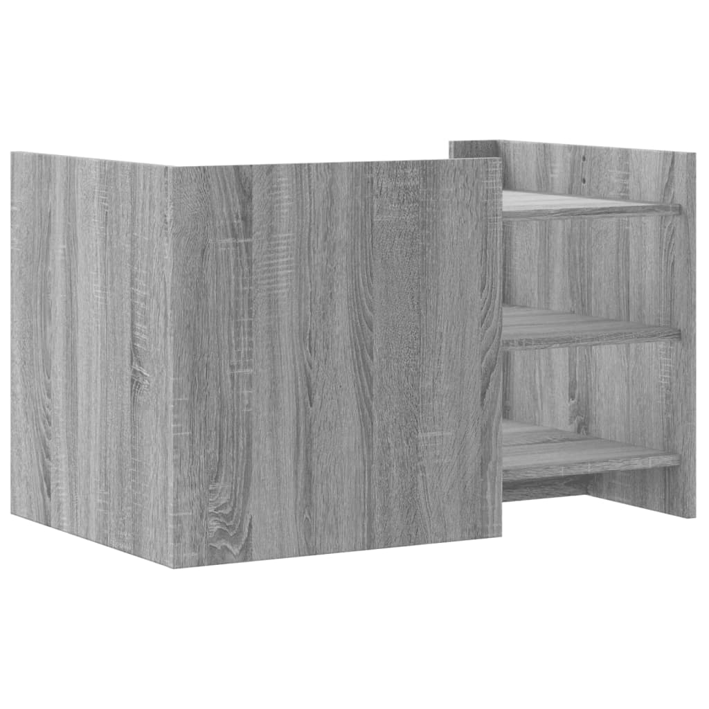 sofabord 80x50x50 cm konstrueret træ grå sonoma-eg