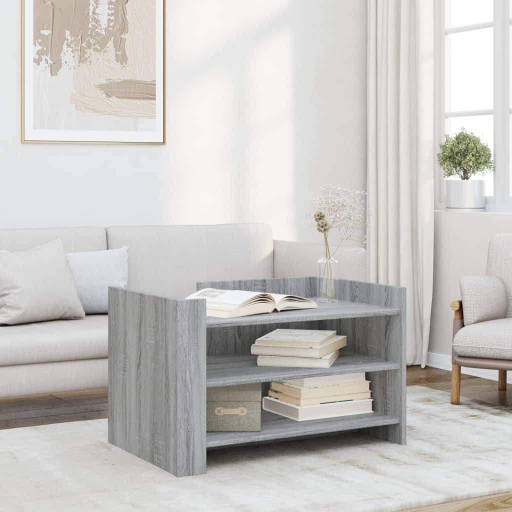 sofabord 80x50x50 cm konstrueret træ grå sonoma-eg