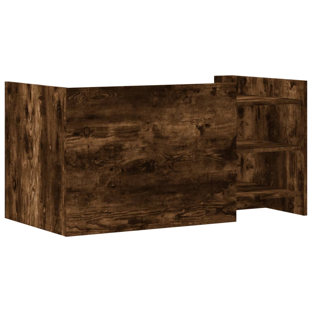 sofabord 100x50x50 cm konstrueret træ røget egetræsfarve