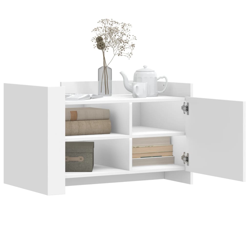 sofabord 80x50x50 cm konstrueret træ hvid