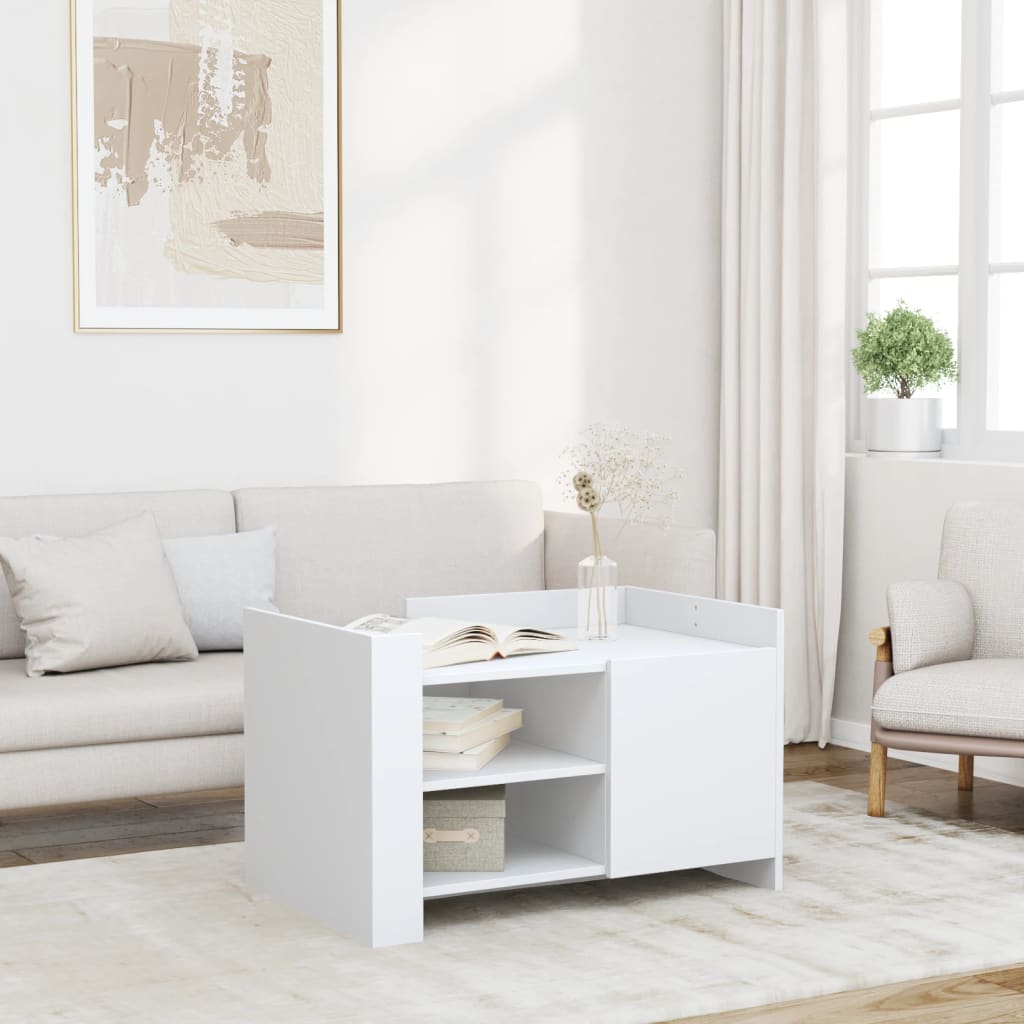 sofabord 80x50x50 cm konstrueret træ hvid