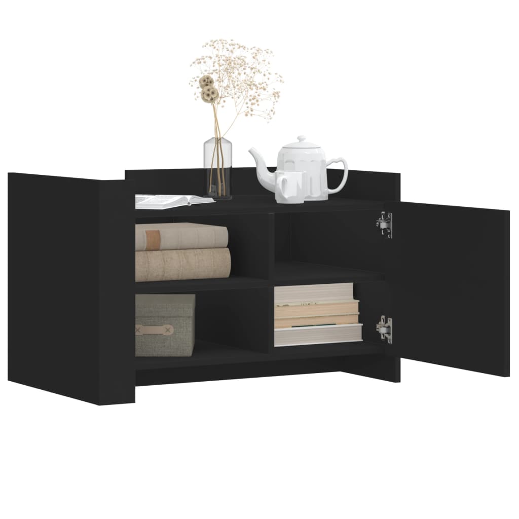 sofabord 80x50x50 cm konstrueret træ sort