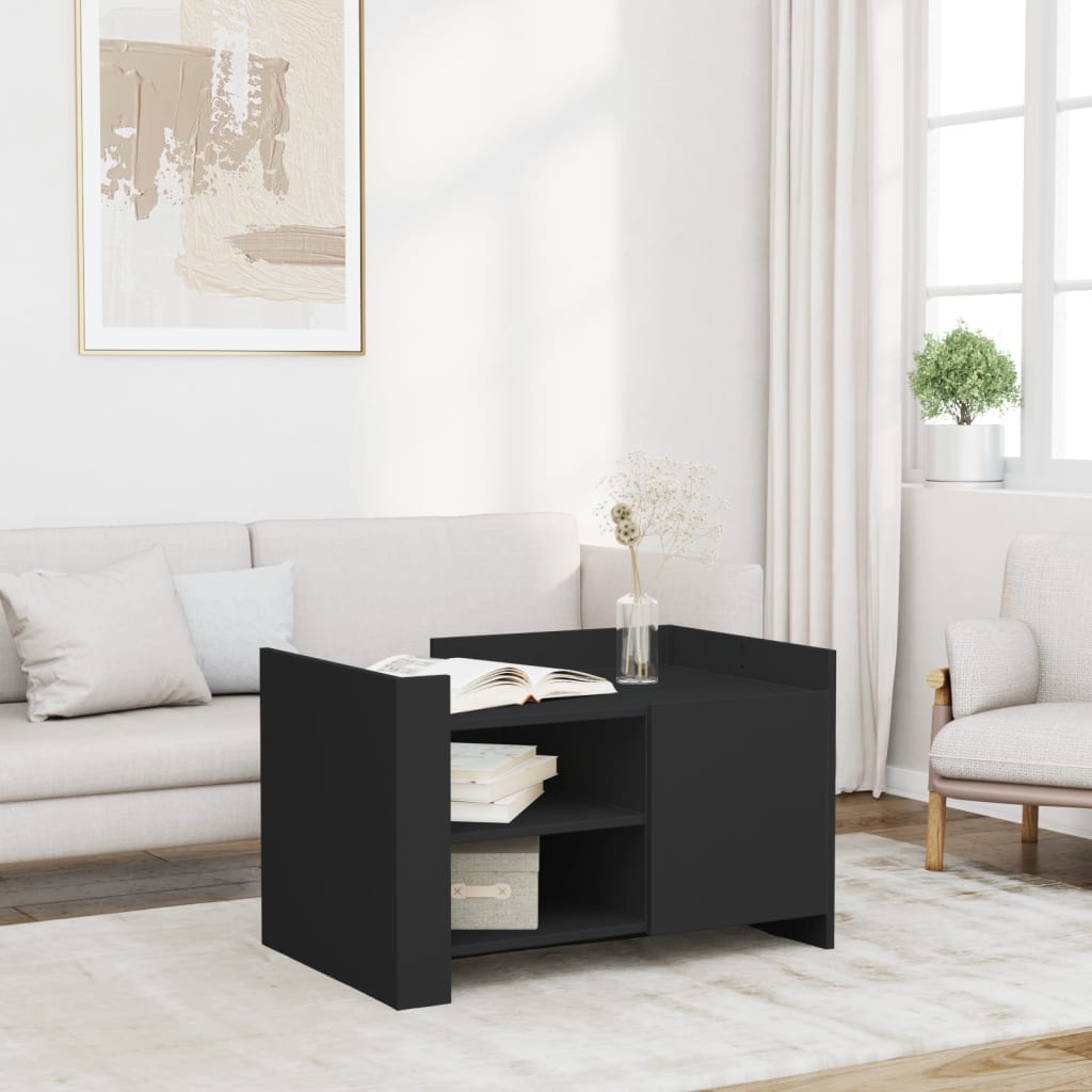 sofabord 80x50x50 cm konstrueret træ sort