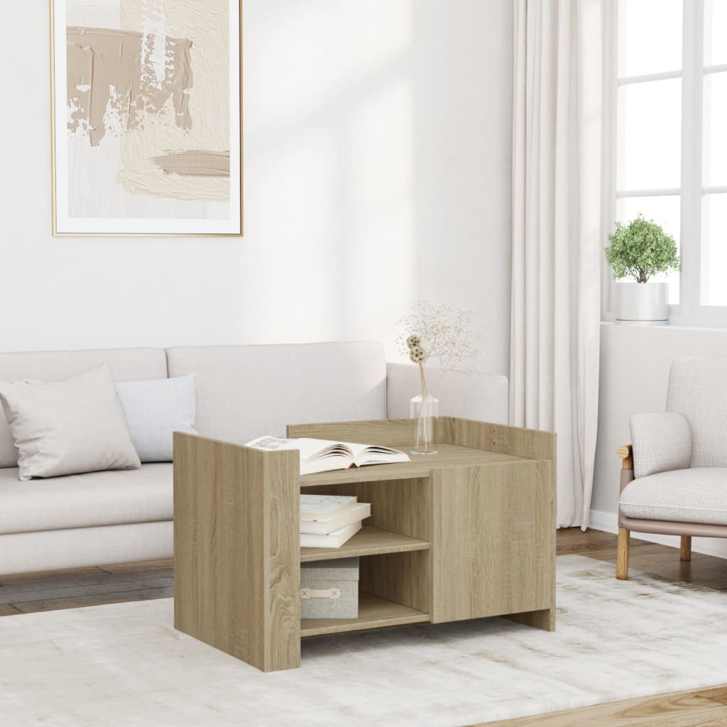 sofabord 80x50x50 cm konstrueret træ sonoma-eg