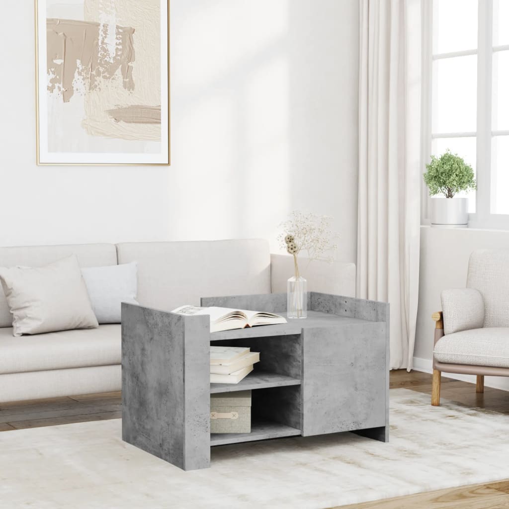 sofabord 80x50x50 cm konstrueret træ betongrå
