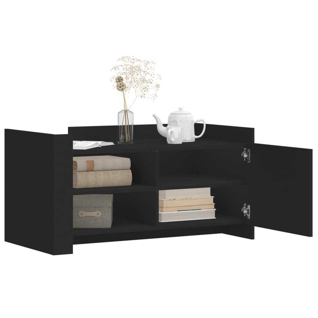 sofabord 100x50x50 cm konstrueret træ sort