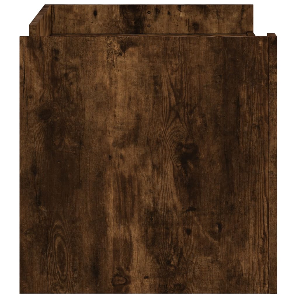 sofabord 100x50x50 cm konstrueret træ røget egetræsfarve