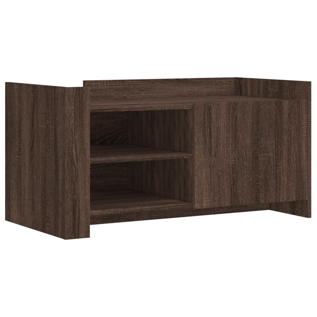 sofabord 100x50x50 cm konstrueret træ brunt eg