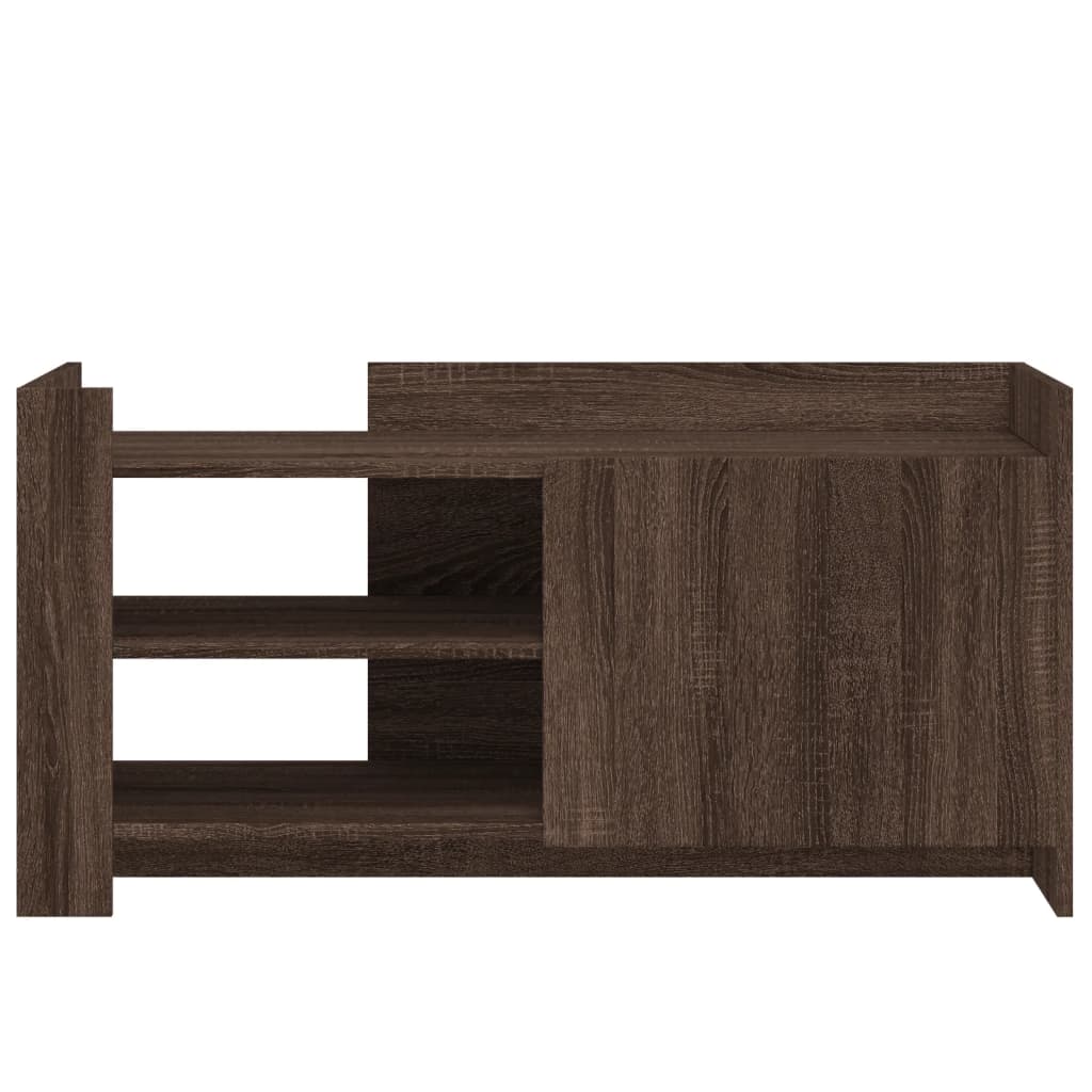sofabord 100x50x50 cm konstrueret træ brunt eg