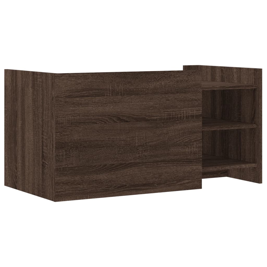 sofabord 100x50x50 cm konstrueret træ brunt eg