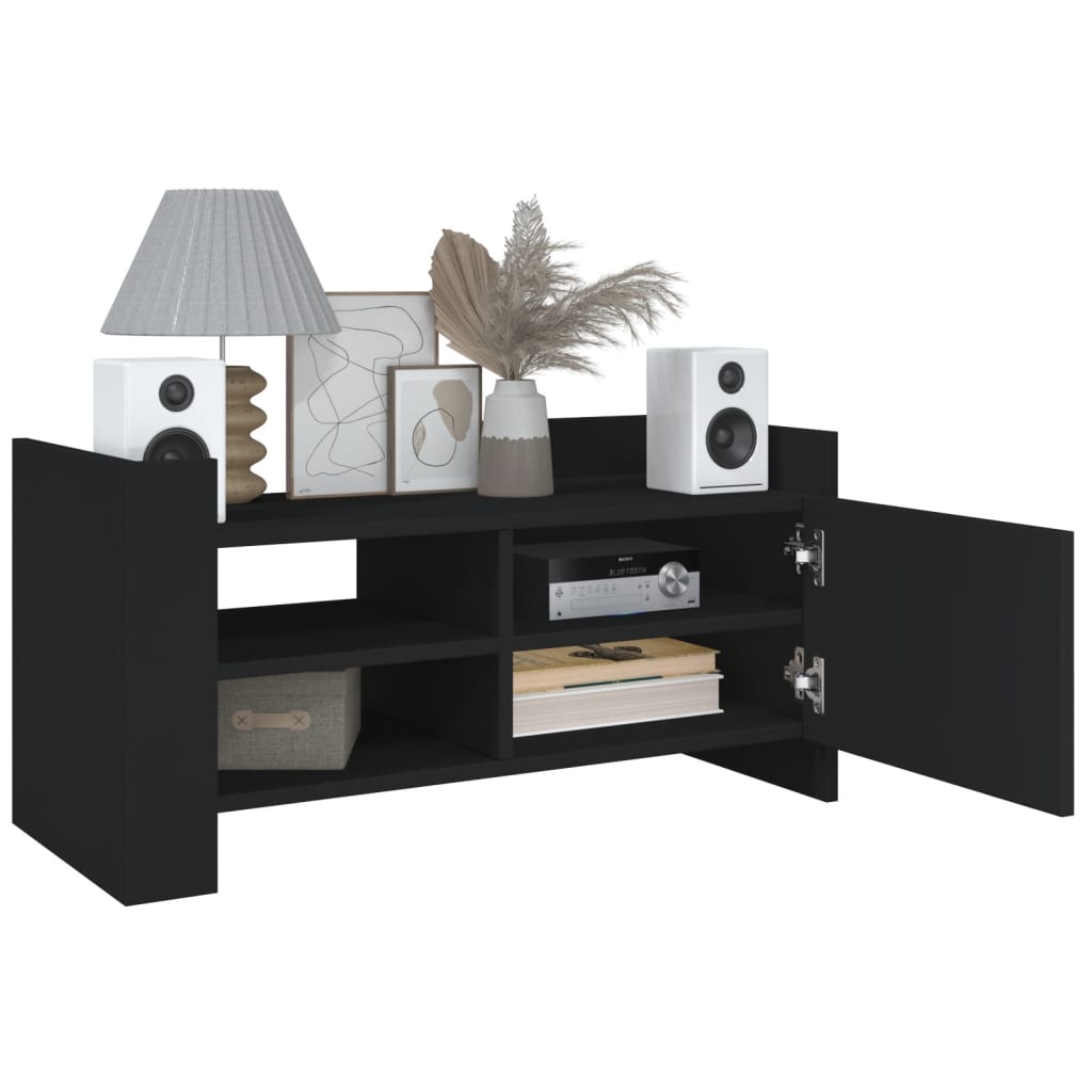 tv-bord 80x35x40 cm konstrueret træ sort