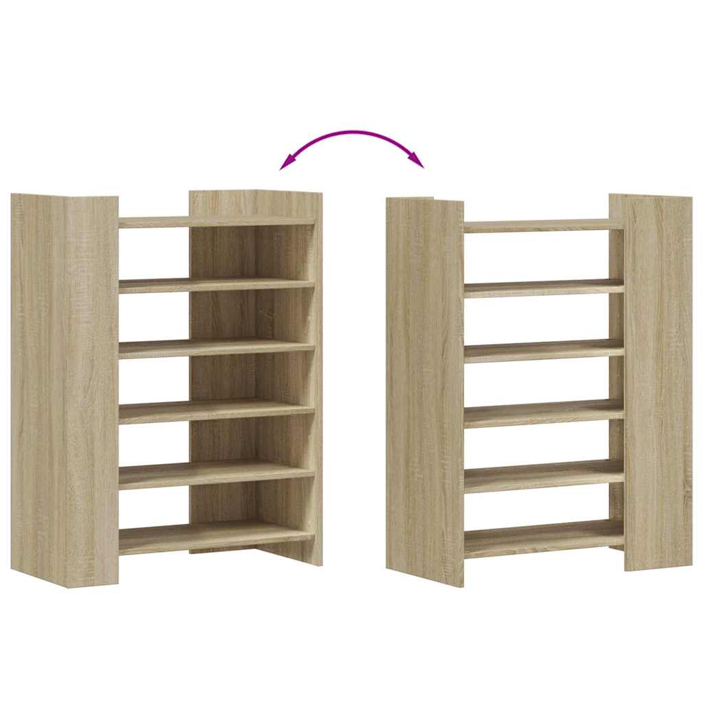 skoreol 74,5x37,5x100 cm konstrueret træ sonoma-eg