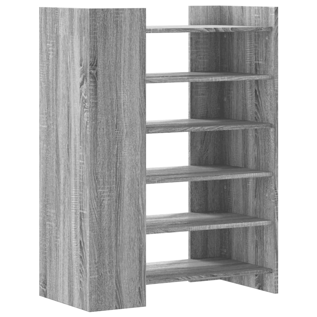 skoskab 74,5x37,5x100 cm konstrueret træ grå sonoma-eg