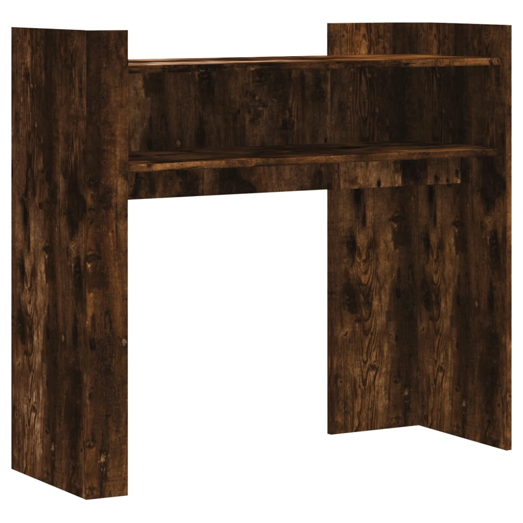 konsolbord 100x35x90 cm konstrueret træ røget egetræsfarve
