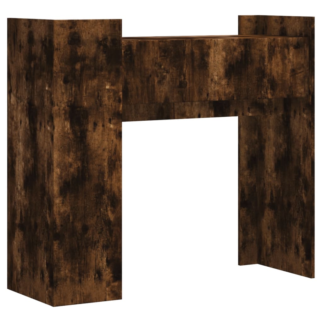 konsolbord 100x35x90 cm konstrueret træ røget egetræsfarve
