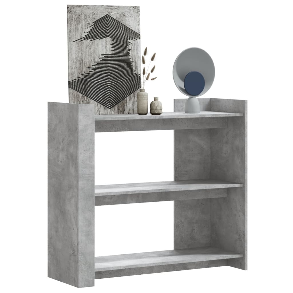 konsolbord 100x35x90 cm konstrueret træ betongrå