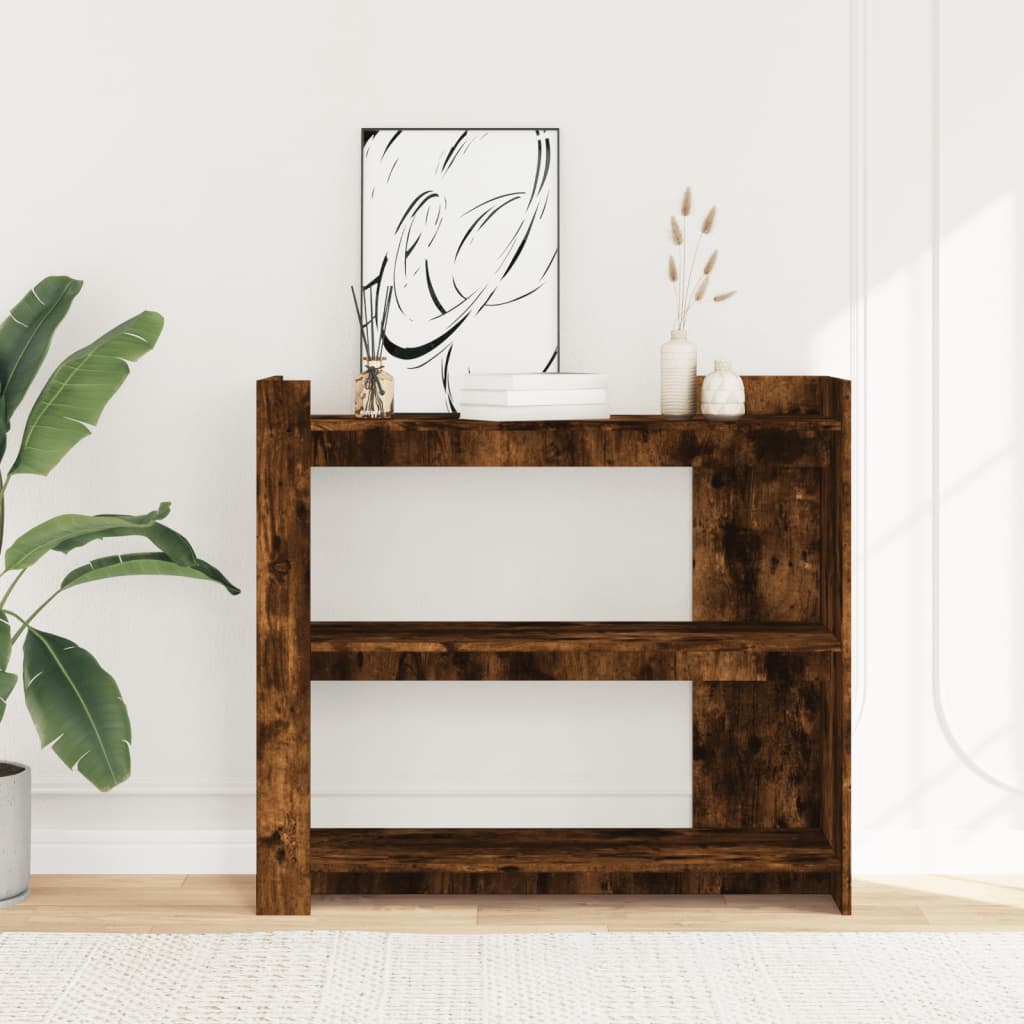 konsolbord 100x35x90 cm konstrueret træ røget egetræsfarve