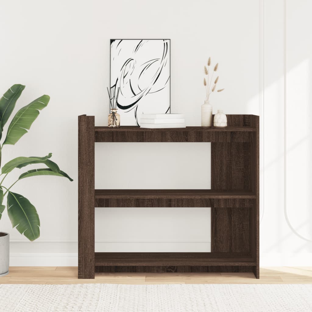 konsolbord 100x35x90 cm konstrueret træ brun egetræsfarve