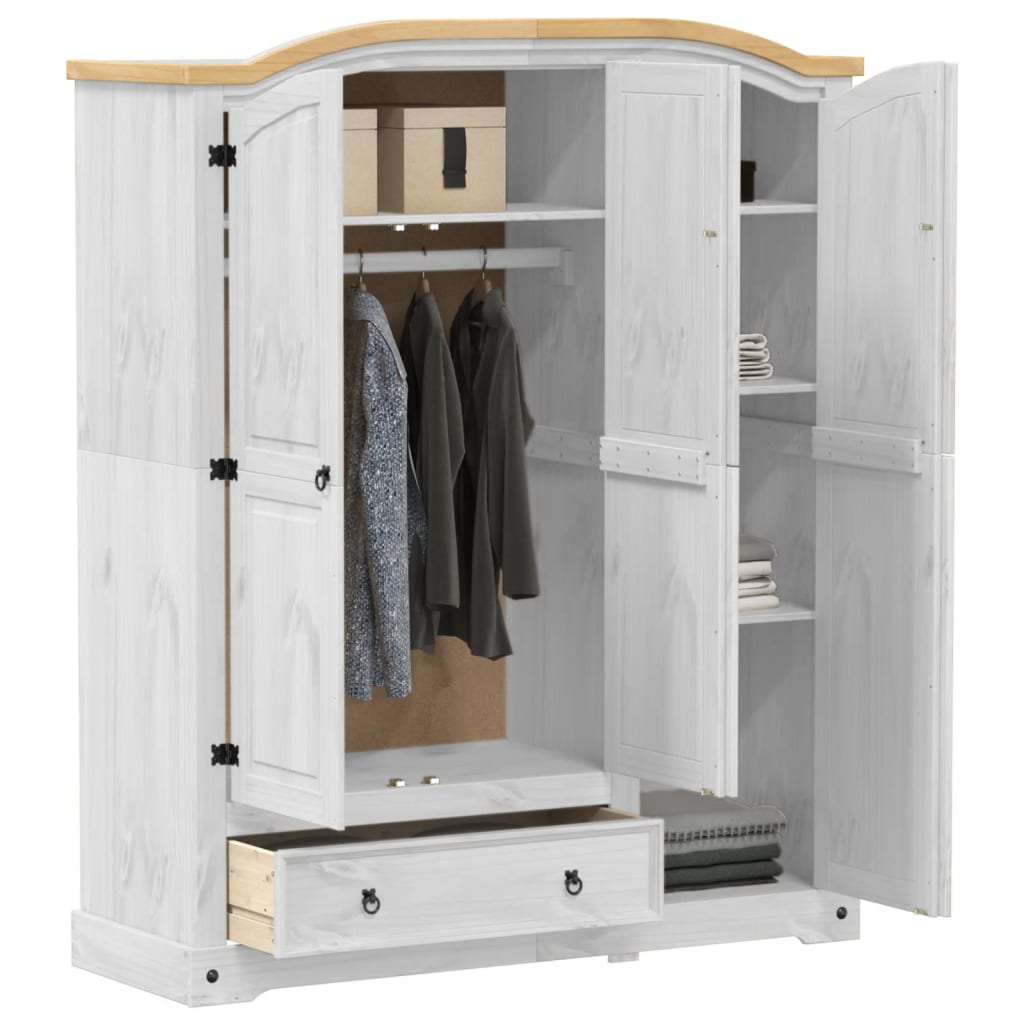 klædeskab Corona 151,5x52x186 cm massivt fyrretræ