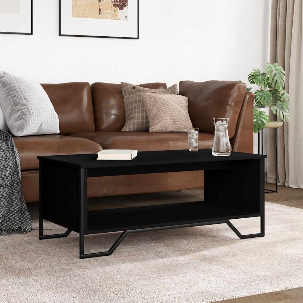 sofabord 100x51x40 cm konstrueret træ sort